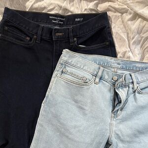 Banana Republic Women's Skinny Jeans - Dark Blue and Light Blue